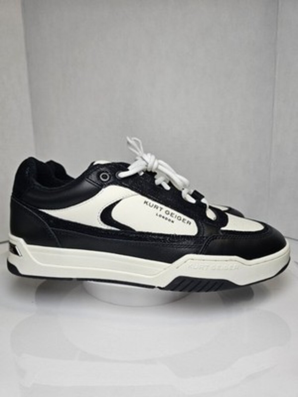 Kurt Geiger London Regan Sneakers Black White Leather Men's EU 42 UK 8 US 9